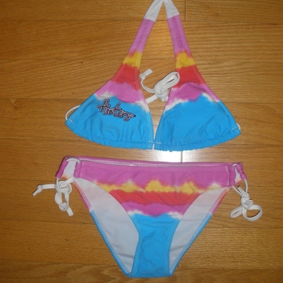 #2 NEW Women’s HOOTERS vintage TYE DYE STRING BIKINI Size Small w/Flaw - Picture 4 of 10